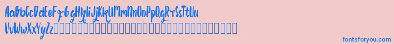 Growonk-Schriftart – Blaue Schriften auf rosa Hintergrund