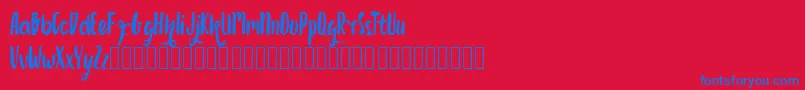 Growonk Font – Blue Fonts on Red Background