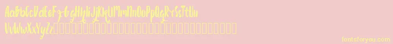 Growonk Font – Yellow Fonts on Pink Background