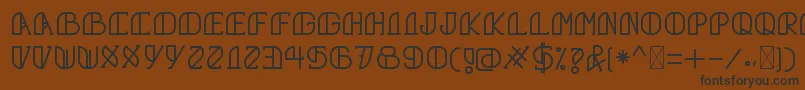 フォントGrumbollRegular – 黒い文字が茶色の背景にあります
