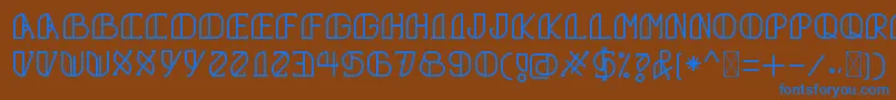 GrumbollRegular Font – Blue Fonts on Brown Background
