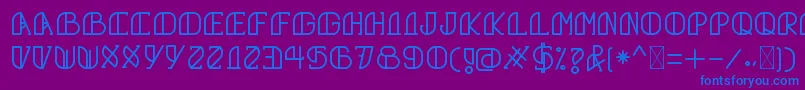 GrumbollRegular Font – Blue Fonts on Purple Background