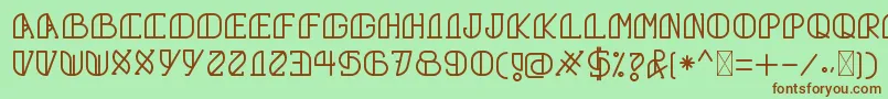 フォントGrumbollRegular – 緑の背景に茶色のフォント