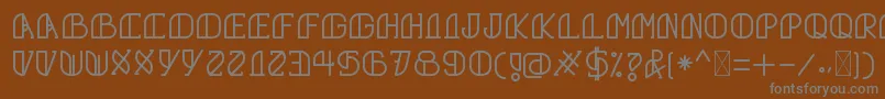 フォントGrumbollRegular – 茶色の背景に灰色の文字