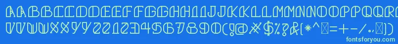 GrumbollRegular Font – Green Fonts on Blue Background