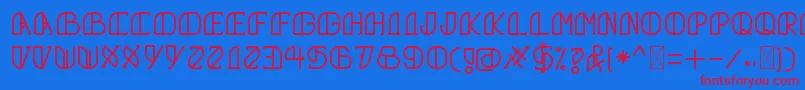 Czcionka GrumbollRegular – czerwone czcionki na niebieskim tle