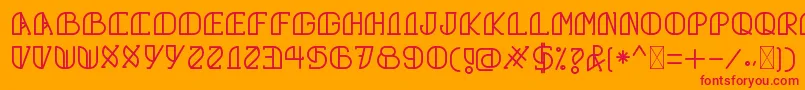 GrumbollRegular Font – Red Fonts on Orange Background