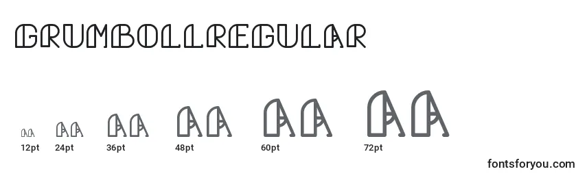 Размеры шрифта GrumbollRegular