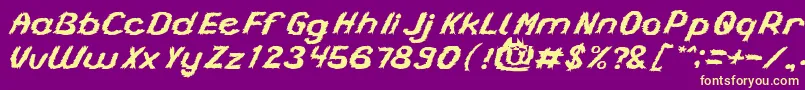 Grumpy Cat Font – Yellow Fonts on Purple Background