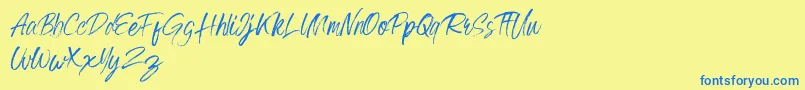 Grumpys DEMO Font – Blue Fonts on Yellow Background