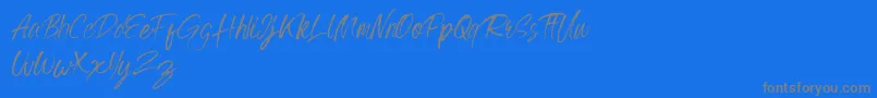 Grumpys DEMO-Schriftart – Graue Schriften auf blauem Hintergrund