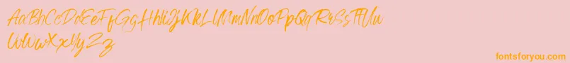 Grumpys DEMO-Schriftart – Orangefarbene Schriften auf rosa Hintergrund