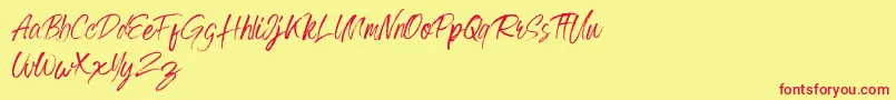 Grumpys DEMO Font – Red Fonts on Yellow Background