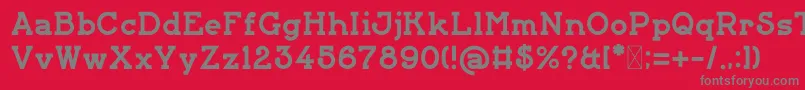 Grundsten-Schriftart – Graue Schriften auf rotem Hintergrund