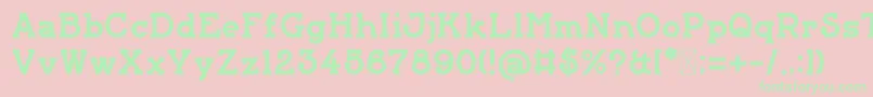 フォントGrundsten – ピンクの背景に緑の文字