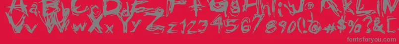 GRUNGE Font – Gray Fonts on Red Background