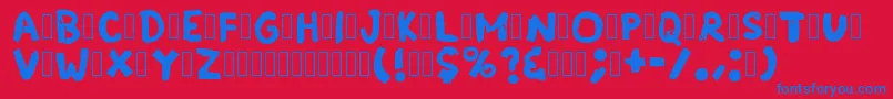 GrungeBand Regular Font – Blue Fonts on Red Background