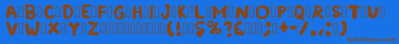 GrungeBand Regular Font – Brown Fonts on Blue Background