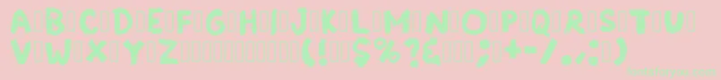 GrungeBand Regular Font – Green Fonts on Pink Background