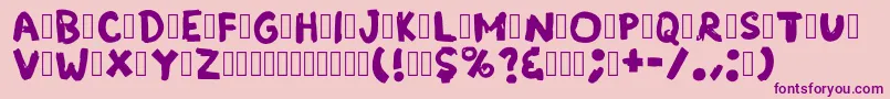 GrungeBand Regular Font – Purple Fonts on Pink Background