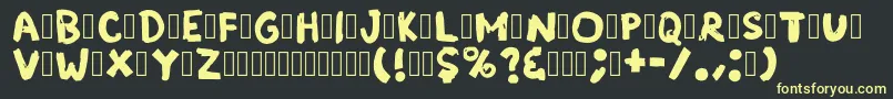 GrungeBand Regular Font – Yellow Fonts on Black Background