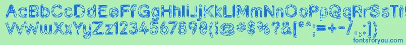 GRUNJA   Font – Blue Fonts on Green Background