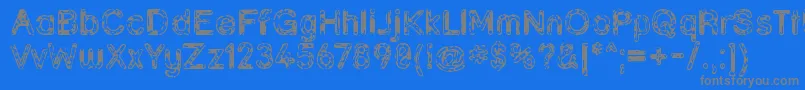 フォントGRUNJA   – 青い背景に灰色の文字