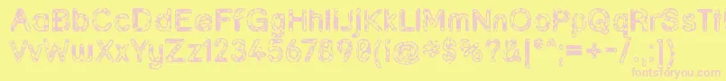 GRUNJA   Font – Pink Fonts on Yellow Background