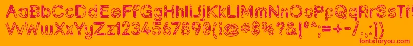 GRUNJA   Font – Red Fonts on Orange Background