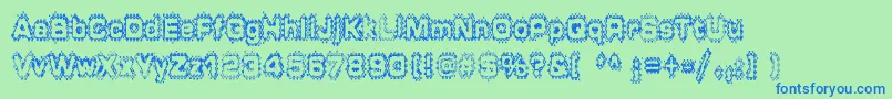 GRUNP    Font – Blue Fonts on Green Background