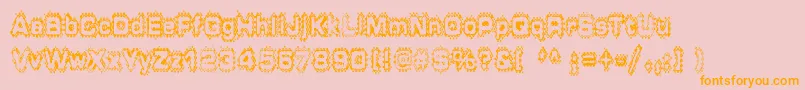 GRUNP   -Schriftart – Orangefarbene Schriften auf rosa Hintergrund