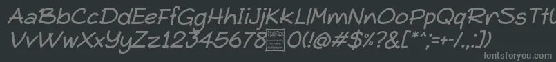 TypoComicaItalicDemo Font – Gray Fonts on Black Background