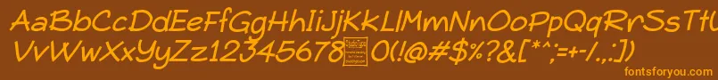 TypoComicaItalicDemo Font – Orange Fonts on Brown Background