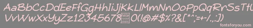 TypoComicaItalicDemo Font – Pink Fonts on Gray Background