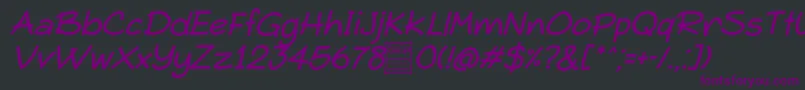 TypoComicaItalicDemo Font – Purple Fonts on Black Background