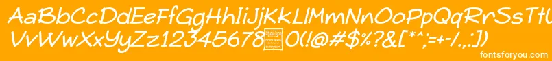 TypoComicaItalicDemo Font – White Fonts on Orange Background