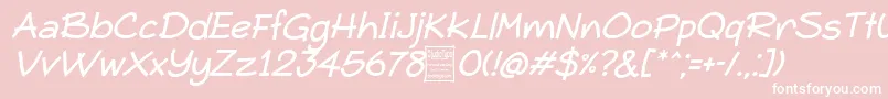 TypoComicaItalicDemo Font – White Fonts on Pink Background