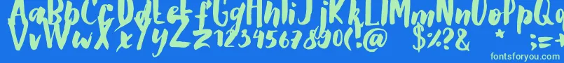 GSClarettaBrush Font – Green Fonts on Blue Background