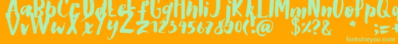 GSClarettaBrush Font – Green Fonts on Orange Background