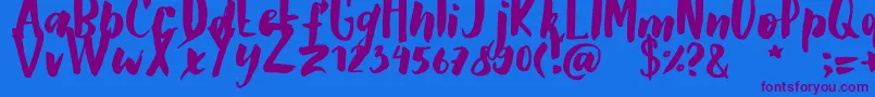 GSClarettaBrush Font – Purple Fonts on Blue Background