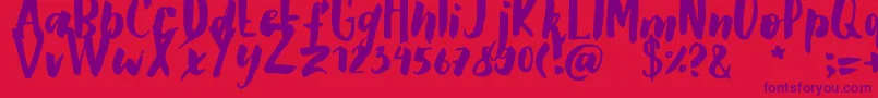 GSClarettaBrush Font – Purple Fonts on Red Background