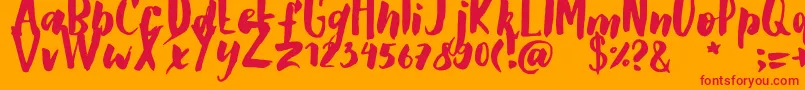 GSClarettaBrush Font – Red Fonts on Orange Background