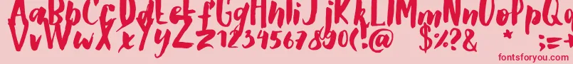 GSClarettaBrush Font – Red Fonts on Pink Background