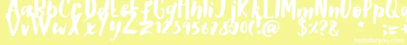 GSClarettaBrush Font – White Fonts on Yellow Background