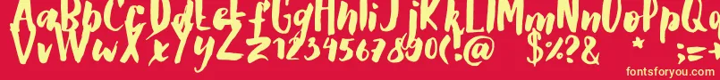 GSClarettaBrush Font – Yellow Fonts on Red Background