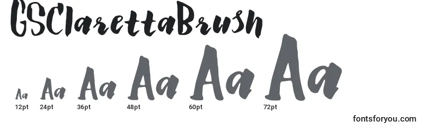 GSClarettaBrush Font Sizes