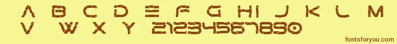Gtek   Broken Free-Schriftart – Braune Schriften auf gelbem Hintergrund