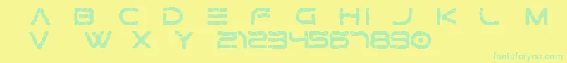 Gtek   Broken Free Font – Green Fonts on Yellow Background