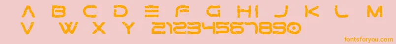 Gtek   Broken Free-fontti – oranssit fontit vaaleanpunaisella taustalla