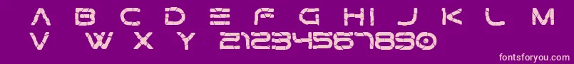 Gtek   Broken Free-Schriftart – Rosa Schriften auf violettem Hintergrund